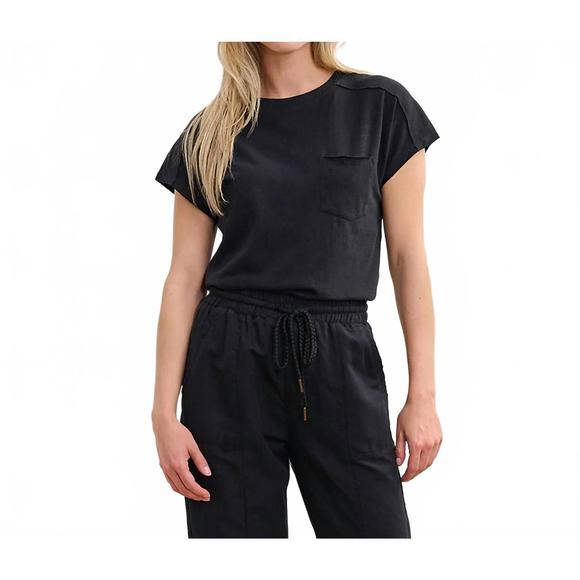 NEW HATLEY ella pocket top in caviar black - Picture 1 of 6